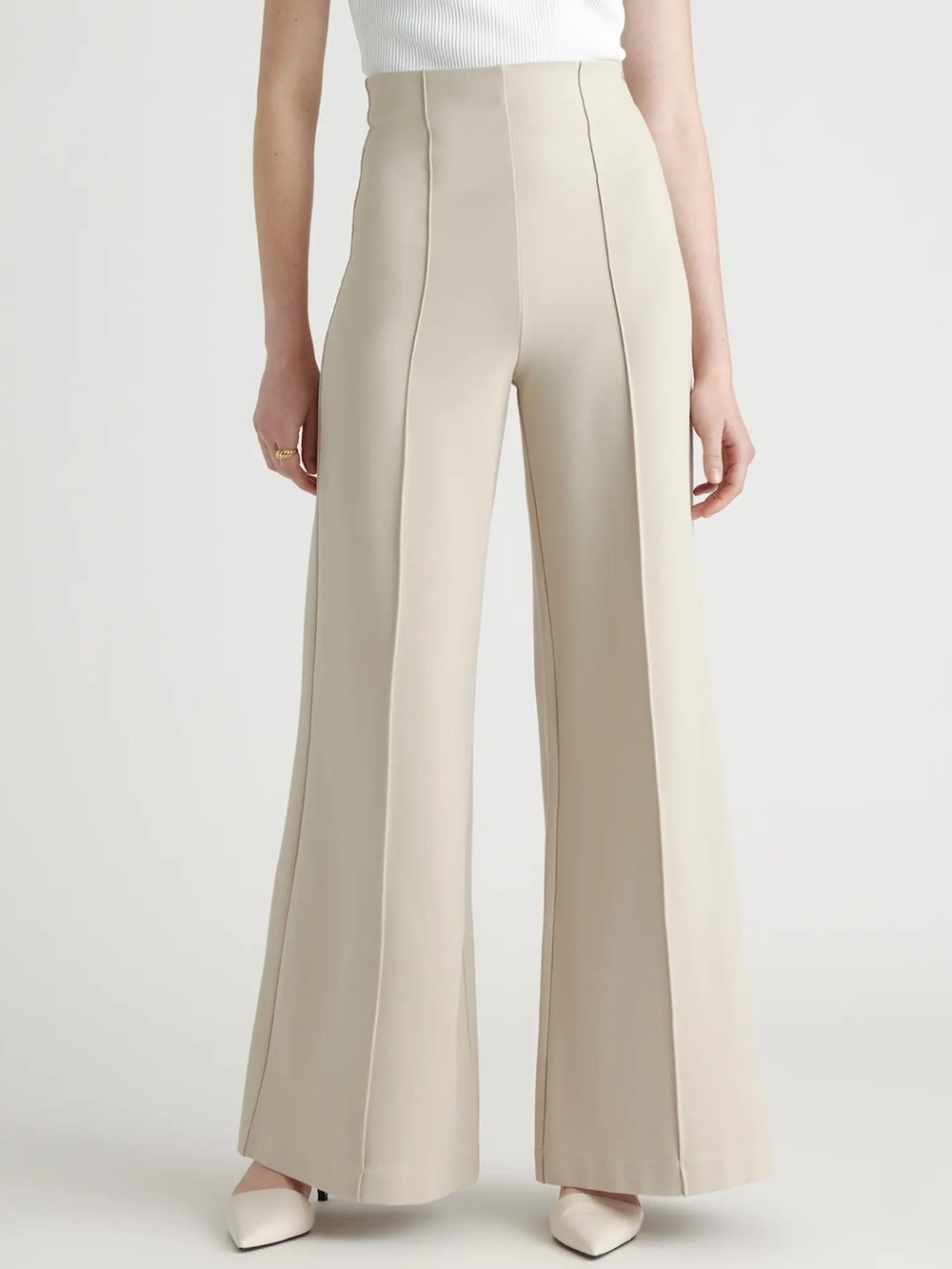 NWT Quince Ultra-Stretch Ponte ankle Super Wide Leg Pants Sz XS